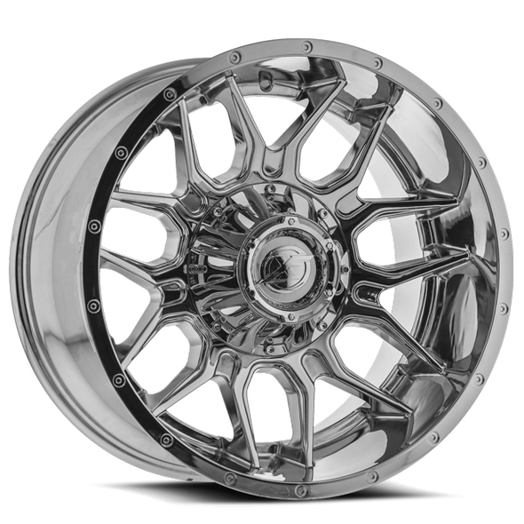 XF Offroad Wheels XF-222 Chrome 22x12 -44mm Offset 5x127 (5x5),5x139.7 (5x5.5) | Fits Jeep Wrangler 07-Present and Jeep Gladiator