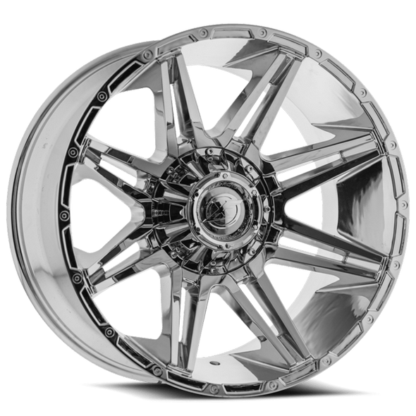 XF Offroad Wheels XF-220 Chrome 20x10 -12mm Offset 5x127 (5x5),5x139.7 (5x5.5) | Fits Jeep Wrangler 07-Present and Jeep Gladiator