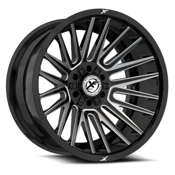XF Offroad Wheels XF-234 Gloss Black Milled 24x10 -18mm Offset 5x127 (5x5),5x139.7 (5x5.5) | Fits Jeep Wrangler 07-Present and Jeep Gladiator
