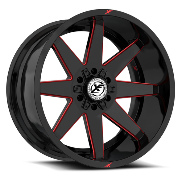 XF Offroad Wheels XF-236 Gloss Black Red Milled 20x10 -12mm Offset 6x135,6x139.7 (6x5.5) XF Offroad Wheels XF-236 Gloss Black Red Milled 20x10 -12mm Offset 6x135,6x139.7 (6x5.5)