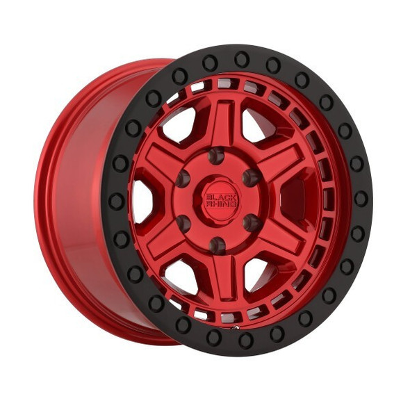 Black Rhino Wheels Reno Candy Red with Black Lip Edge & Black Bolts 17x9 -18mm Offset 5x127 (5x5) | Fits Jeep Wrangler 07-Present and Jeep Gladiator