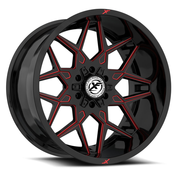 XF Offroad Wheels XF-238 Gloss Black Red Milled 17x9 0mm Offset 6x135,6x139.7 (6x5.5) XF Offroad Wheels XF-238 Gloss Black Red Milled 17x9 0mm Offset 6x135,6x139.7 (6x5.5)