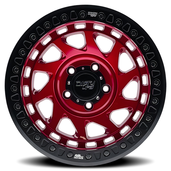 DirtyLife Wheels Enigma Race Beadlock 9313 Crimson Candy Red 17x9 -12mm Offset 6x139.7 (6x5.5)
