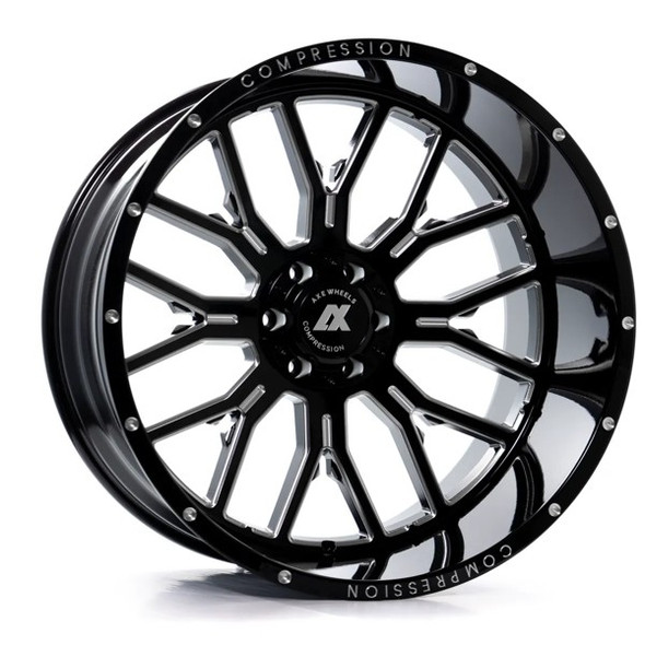 AXE Offroad Wheels 6 Gloss Black Milled Accents 22x12 -44mm Offset 6x135,6x139.7 (6x5.5) AXE Offroad Wheels 6 Gloss Black Milled Accents 22x12 -44mm Offset 6x135,6x139.7 (6x5.5)