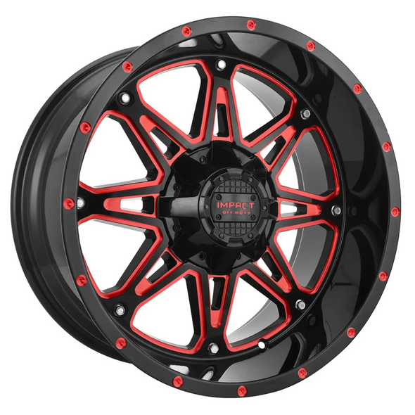 Impact Offroad Wheels 810 Gloss Black Candy Red Milled 17x9 0mm Offset 6x135,6x139.7 (6x5.5) Impact Offroad Wheels 810 Gloss Black Candy Red Milled 17x9 0mm Offset 6x135,6x139.7 (6x5.5)