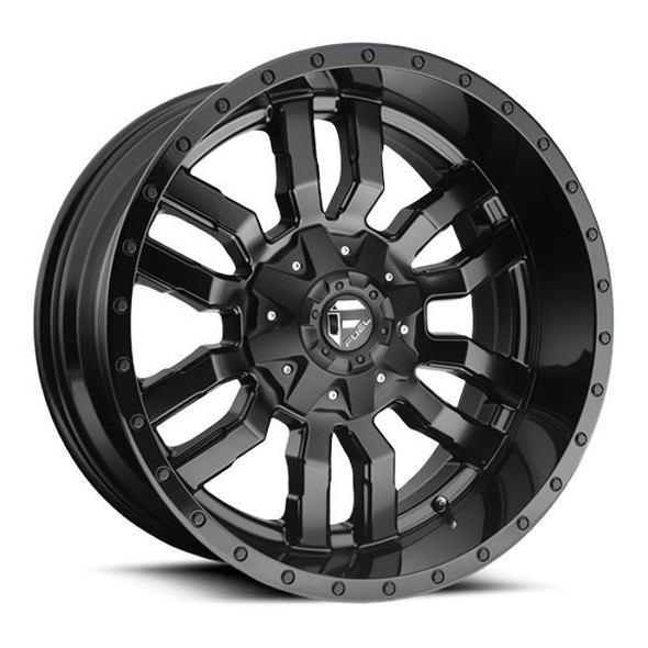 Fuel Offroad Wheels Sledge D596 Matte Black w/ Gloss Black Lip 18x9 -12mm Offset 6x135,6x139.7 (6x5.5)