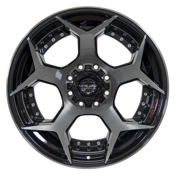 4Play Wheels 4P50 Brushed Black 22x12 -44mm Offset 5x127 (5x5) | Fits Jeep Wrangler 07-Present and Jeep Gladiator 4Play Wheels 4P50 Brushed Black 22x12 -44mm Offset 5x127 (5x5) | Fits Jeep Wrangler 07-Present and Jeep Gladiator