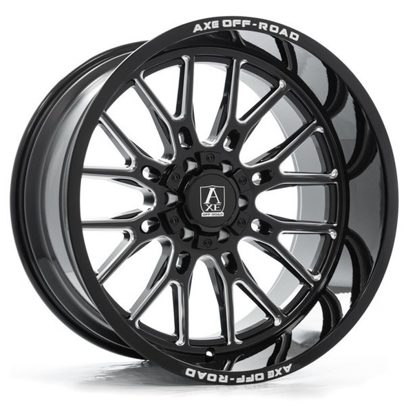AXE Offroad Wheels Atlas Gloss Black Milled 24x12 -44mm Offset 8x165.1 (8x6.5) AXE Offroad Wheels Atlas Gloss Black Milled 24x12 -44mm Offset 8x165.1 (8x6.5)