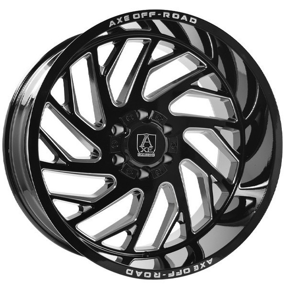 AXE Offroad Wheels Zeus Gloss Black Milled 20x10 -19mm Offset 8x170 AXE Offroad Wheels Zeus Gloss Black Milled 20x10 -19mm Offset 8x170