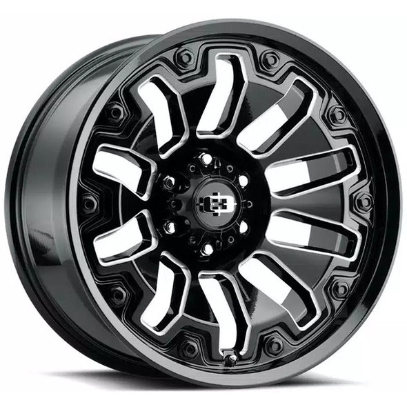 Vision Wheels Armor 362 Gloss Black Milled Spoke with Black Bolt Inserts 18x9 -12mm Offset 5x127 (5x5) | Fits Jeep Wrangler 07-Present and Jeep Gladiator Vision Wheels Armor 362 Gloss Black Milled Spoke with Black Bolt Inserts 18x9 -12mm Offset 5x127 (5x5) | Fits Jeep Wrangler 07-Present and Jeep Gladiator