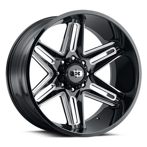 Vision Wheels Razor 363 Gloss Black Milled Spoke 22x10 -19mm Offset 5x127 (5x5) | Fits Jeep Wrangler 07-Present and Jeep Gladiator Vision Wheels Razor 363 Gloss Black Milled Spoke 22x10 -19mm Offset 5x127 (5x5) | Fits Jeep Wrangler 07-Present and Jeep Gladiator