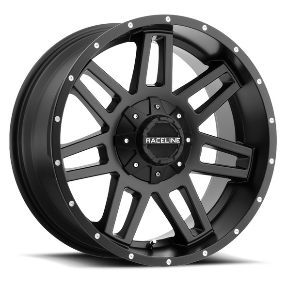 Raceline Wheels Injector 931B Satin Black 18x9 18mm Offset 5x127 (5x5),5x135 | Fits Jeep Wrangler 07-Present and Jeep Gladiator Raceline Wheels Injector 931B Satin Black 18x9 18mm Offset 5x127 (5x5),5x135 | Fits Jeep Wrangler 07-Present and Jeep Gladiator