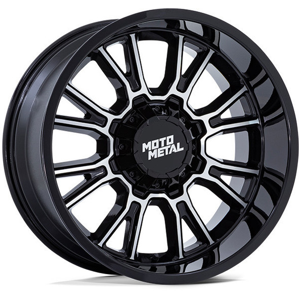 Moto Metal Wheels Legacy MO810 Gloss Black Machined 20x10 -18mm Offset 5x127 (5x5),5x139.7 (5x5.5) | Fits Jeep Wrangler 07-Present and Jeep Gladiator
