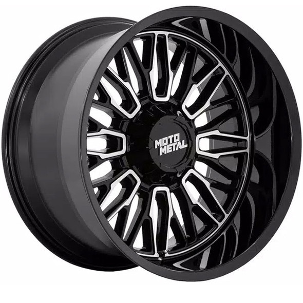 Moto Metal Wheels Stinger MO809 Gloss Black Machined 20x9 18mm Offset 5x127 (5x5),5x139.7 (5x5.5) | Fits Jeep Wrangler 07-Present and Jeep Gladiator