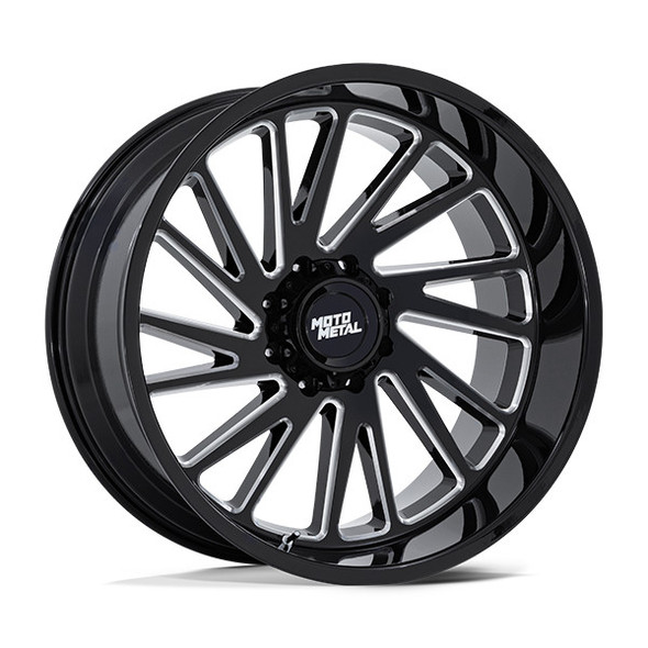 Moto Metal Wheels Combat MO811 Gloss Black Milled 22x12 -44mm Offset 6x135