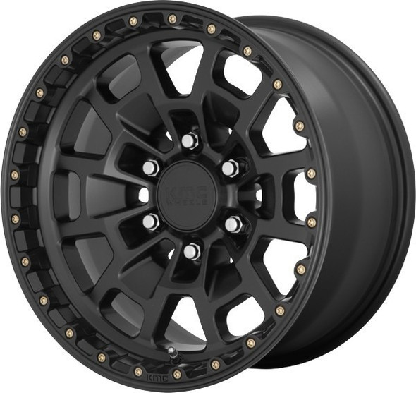 KMC Wheels Summit KM718 Satin Black 17x8.5 0mm Offset 5x127 (5x5) | Fits Jeep Wrangler 07-Present and Jeep Gladiator