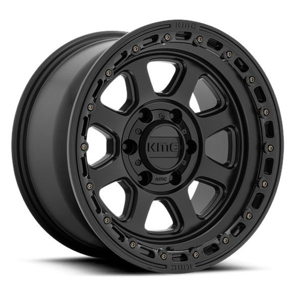 KMC Wheels Chase KM548 Satin Black with Gloss Black Lip 20x9 0mm Offset 5x127 (5x5) | Fits Jeep Wrangler 07-Present and Jeep Gladiator KMC Wheels Chase KM548 Satin Black with Gloss Black Lip 20x9 0mm Offset 5x127 (5x5) | Fits Jeep Wrangler 07-Present and Jeep Gladiator