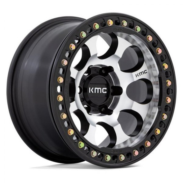 KMC Wheels Riot Beadlock KM237 Machined Face Satin Black Windows With Satin Black Ring 17x8.5 0mm Offset 6x135 KMC Wheels Riot Beadlock KM237 Machined Face Satin Black Windows With Satin Black Ring 17x8.5 0mm Offset 6x135