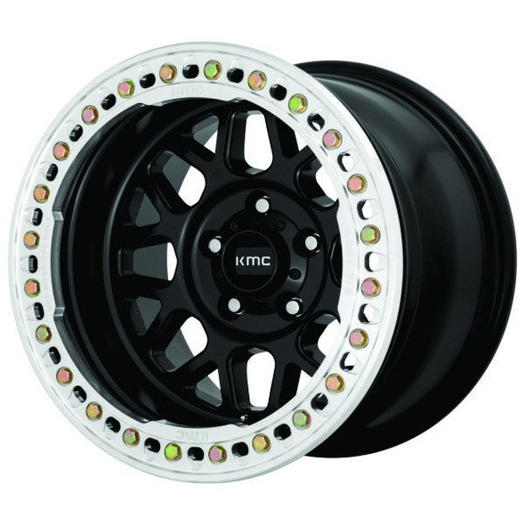 KMC Wheels Grenade Crawl KM235 Satin Black Beadlock 17x9 -38mm Offset 5x127 (5x5) | Fits Jeep Wrangler 07-Present and Jeep Gladiator KMC Wheels Grenade Crawl KM235 Satin Black Beadlock 17x9 -38mm Offset 5x127 (5x5) | Fits Jeep Wrangler 07-Present and Jeep Gladiator