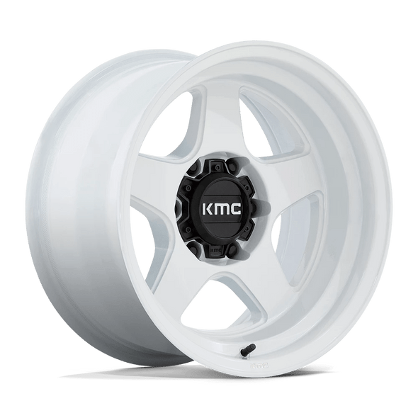 KMC Wheels Lobo KM728 Gloss White 17x8.5 18mm Offset 6x135