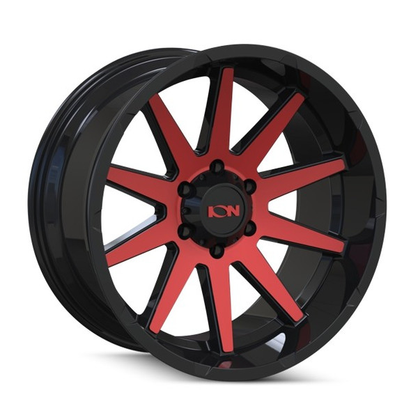 ION Alloy Wheels 143 Gloss Black Machined Red 18x9 0mm Offset 6x135
