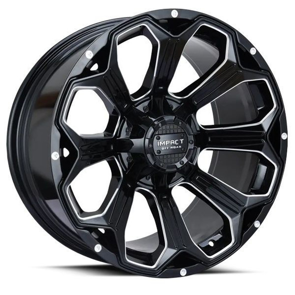 Impact Offroad Wheels 817 Gloss Black Milled 20x10 -12mm Offset 5x114.3 (5x4.5),5x127 (5x5)
