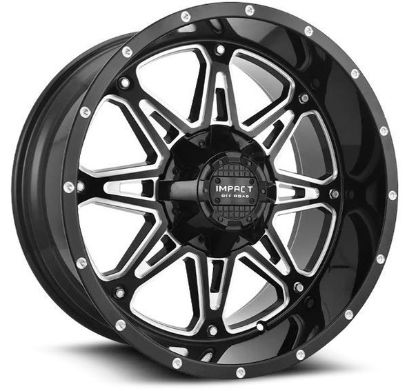 Impact Offroad Wheels 810 Gloss Black Milled 17x9 0mm Offset 5x127 (5x5),5x139.7 (5x5.5) | Fits Jeep Wrangler 07-Present and Jeep Gladiator Impact Offroad Wheels 810 Gloss Black Milled 17x9 0mm Offset 5x127 (5x5),5x139.7 (5x5.5) | Fits Jeep Wrangler 07-Present and Jeep Gladiator