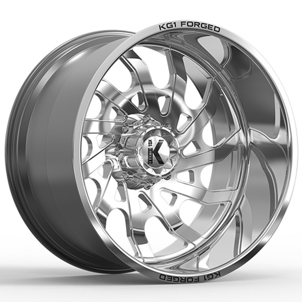 KG1 Forged Wheels Bounty KF006 Polished 22x12 -44mm Offset 5x127 (5x5) | Fits Jeep Wrangler 07-Present and Jeep Gladiator KG1 Forged Wheels Bounty KF006 Polished 22x12 -44mm Offset 5x127 (5x5) | Fits Jeep Wrangler 07-Present and Jeep Gladiator