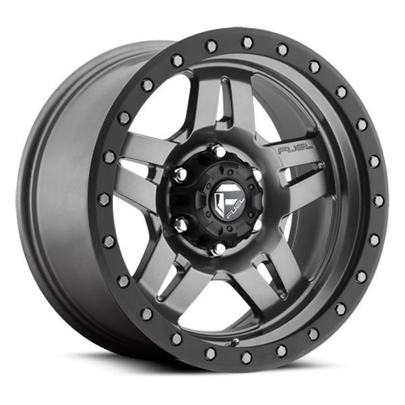 Fuel Offroad Wheels Anza D558 Matte Anthracite w/ Black Ring 17x8.5 -6mm Offset 5x139.7 (5x5.5)