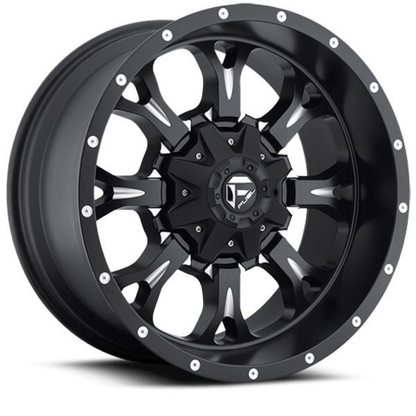 Fuel Offroad Wheels Krank D517 Matte Black Milled Accents 18x9 20mm Offset 8x165.1 (8x6.5)