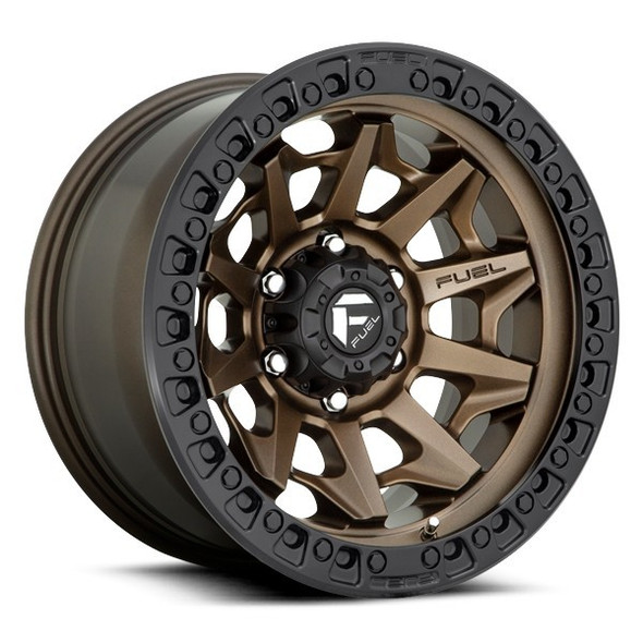 Fuel Offroad Wheels Covert D696 Matte Bronze w/ Black Ring 18x9 1mm Offset 5x127 (5x5) | Fits Jeep Wrangler 07-Present and Jeep Gladiator Fuel Offroad Wheels Covert D696 Matte Bronze w/ Black Ring 18x9 1mm Offset 5x127 (5x5) | Fits Jeep Wrangler 07-Present and Jeep Gladiator
