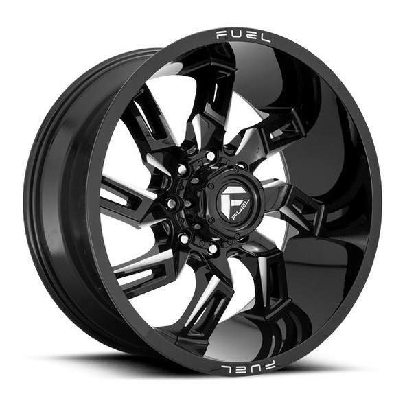 Fuel Offroad Wheels Lockdown D747 Gloss Black Milled 20x9 1mm Offset 8x165.1 (8x6.5)