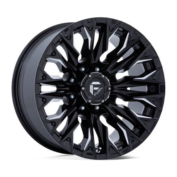 Fuel Offroad Wheels Flame 8 D803 Gloss Black Milled 20x10 -18mm Offset 8x165.1 (8x6.5)