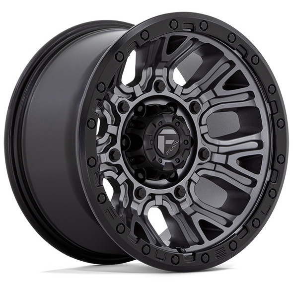 Fuel Offroad Wheels Traction D825 Matte Gunmetal With Black Ring 20x10 -18mm Offset 5x127 (5x5) | Fits Jeep Wrangler 07-Present and Jeep Gladiator