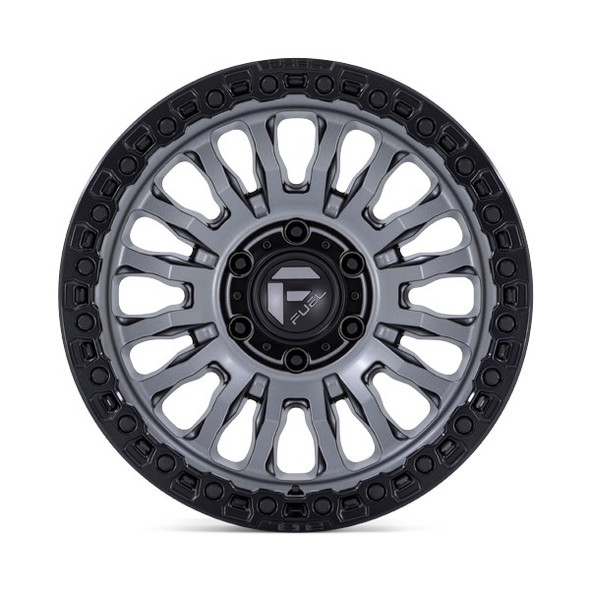 Fuel Offroad Wheels Rincon FC857 Matte Gunmetal with Black Ring 18x9 1mm Offset 5x127 (5x5) | Fits Jeep Wrangler 07-Present and Jeep Gladiator Fuel Offroad Wheels Rincon FC857 Matte Gunmetal with Black Ring 18x9 1mm Offset 5x127 (5x5) | Fits Jeep Wrangler 07-Present and Jeep Gladiator