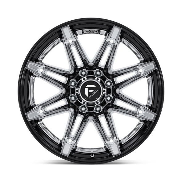 Fuel Offroad Wheels Brawl FC401 Chrome With Gloss Black Lip 24x12 -44mm Offset 8x180