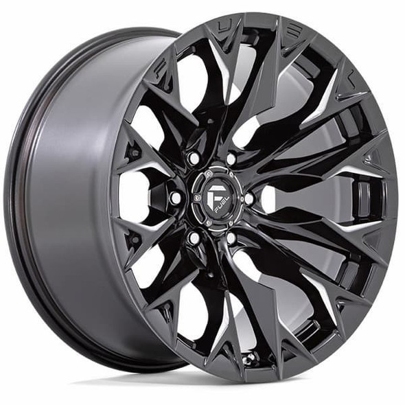 Fuel Offroad Wheels Flame 6 D803 Gloss Black Milled 22x12 -44mm Offset 6x135