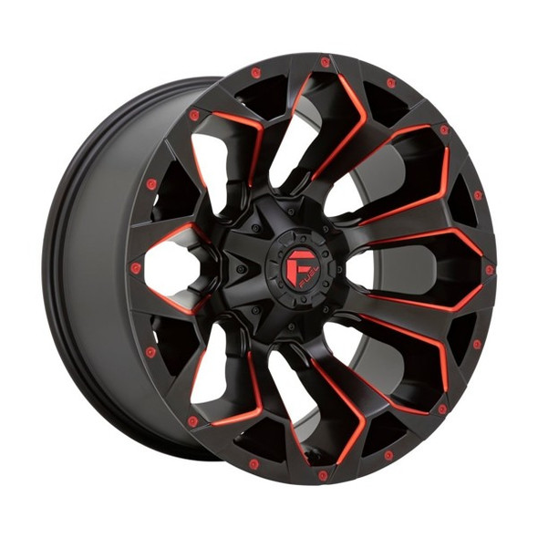 Fuel Offroad Wheels Assault D787 Matte Black Red Milled 20x9 1mm Offset 5x114.3 (5x4.5),5x127 (5x5) Fuel Offroad Wheels Assault D787 Matte Black Red Milled 20x9 1mm Offset 5x114.3 (5x4.5),5x127 (5x5)