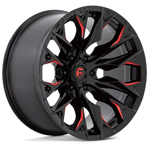 Fuel Offroad Wheels Flame 8 D823 Gloss Black Milled with Candy Red 20x10 -18mm Offset 6x135