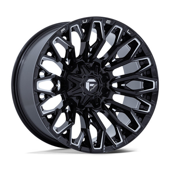 Fuel Offroad Wheels Strike FC865 Gloss Black Milled 20x9 1mm Offset 5x127 (5x5),5x139.7 (5x5.5) | Fits Jeep Wrangler 07-Present and Jeep Gladiator