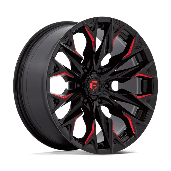 Fuel Offroad Wheels Flame 14 D823 Gloss Black Milled Red Tint 20x9 1mm Offset 6x135