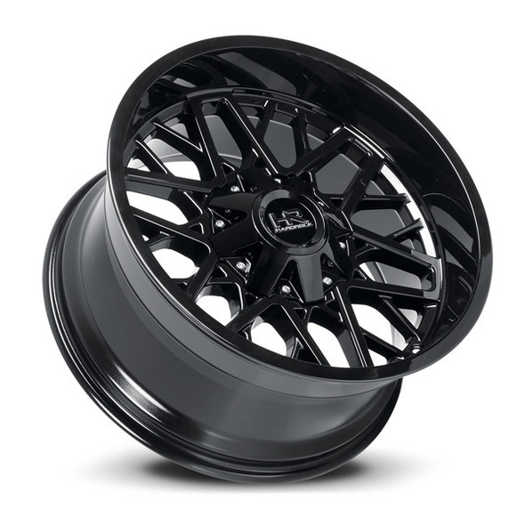 Hardrock Offroad Wheels Bomber H714 Gloss Black 20x9 20mm Offset 5x127 (5x5),5x139.7 (5x5.5) | Fits Jeep Wrangler 07-Present and Jeep Gladiator