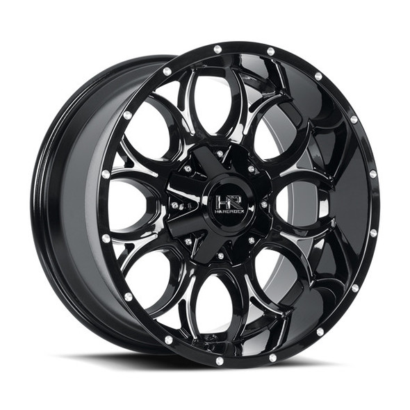 Hardrock Offroad Wheels Horseshoe H713 Gloss Black Milled 20x12 -51mm Offset 5x127 (5x5),5x139.7 (5x5.5) | Fits Jeep Wrangler 07-Present and Jeep Gladiator