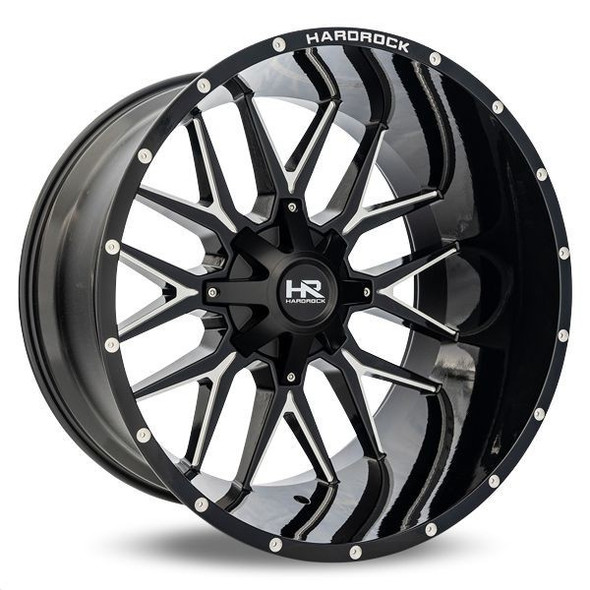 Hardrock Offroad Wheels H700 Gloss Black Milled 24x14 -76mm Offset 5x127 (5x5),5x139.7 (5x5.5) | Fits Jeep Wrangler 07-Present and Jeep Gladiator Hardrock Offroad Wheels H700 Gloss Black Milled 24x14 -76mm Offset 5x127 (5x5),5x139.7 (5x5.5) | Fits Jeep Wrangler 07-Present and Jeep Gladiator