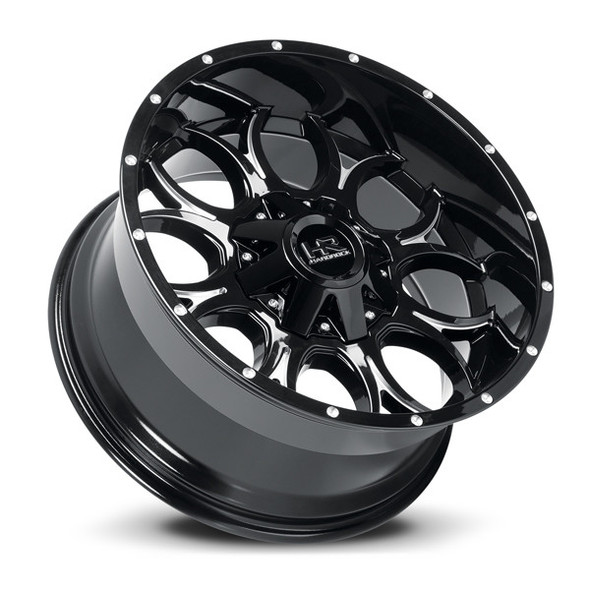 Hardrock Offroad Wheels Horseshoe H713 Gloss Black Milled 22x10 -25mm Offset 5x127 (5x5),5x139.7 (5x5.5) | Fits Jeep Wrangler 07-Present and Jeep Gladiator