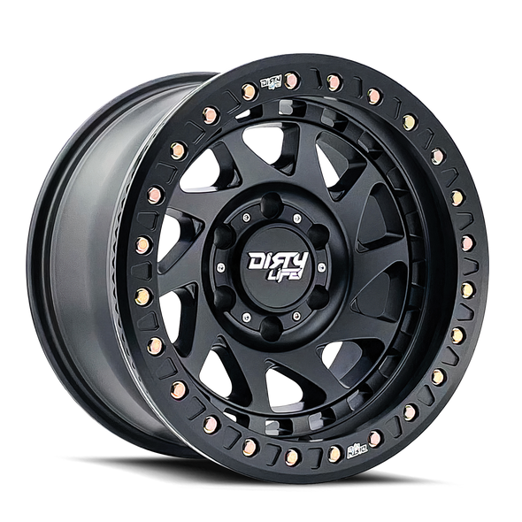 DirtyLife Wheels Enigma Race Beadlock 9313 Matte Black 17x9 -38mm Offset 5x127 (5x5) | Fits Jeep Wrangler 07-Present and Jeep Gladiator