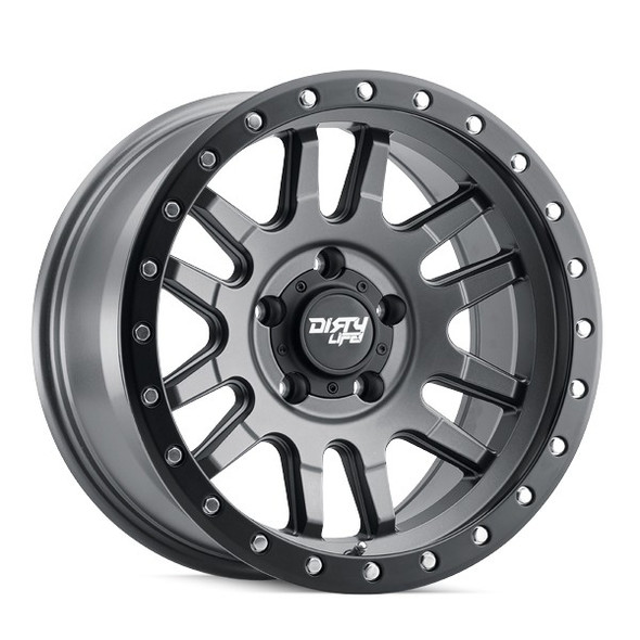 DirtyLife Wheels Canyon Pro 9309 Satin Graphite with Black Lip 17x9 0mm Offset 5x150