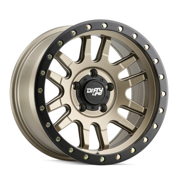 DirtyLife Wheels Canyon Pro 9309 Satin Gold with Black Lip 17x9 0mm Offset 5x150