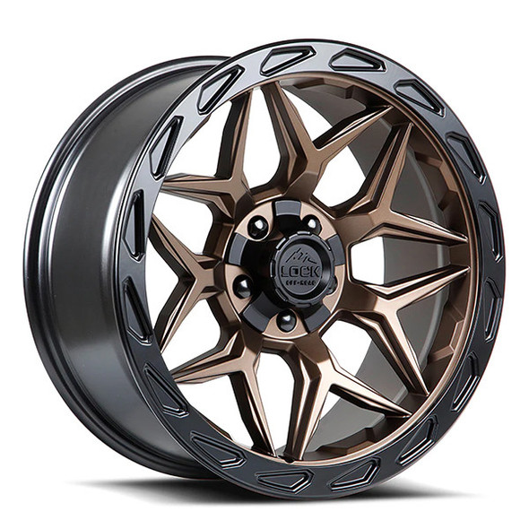 Lock Offroad Wheels Matrix Matte Bronze With Matte Black Ring 22x10 -18mm Offset 6x135,6x139.7 (6x5.5)