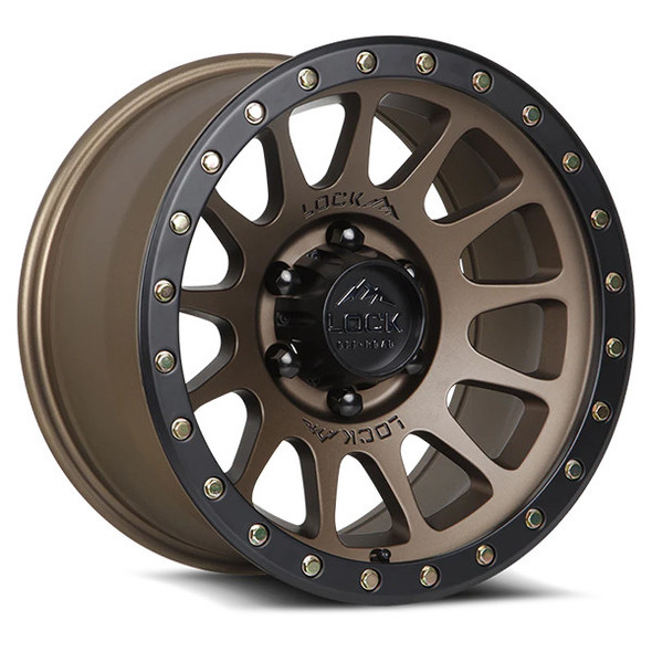 Lock Offroad Wheels Yosemite Matte Desert Bronze With Matte Black Ring 17x9 0mm Offset 5x127 (5x5)| Fits Jeep Wrangler 07-Up and Jeep Gladiator